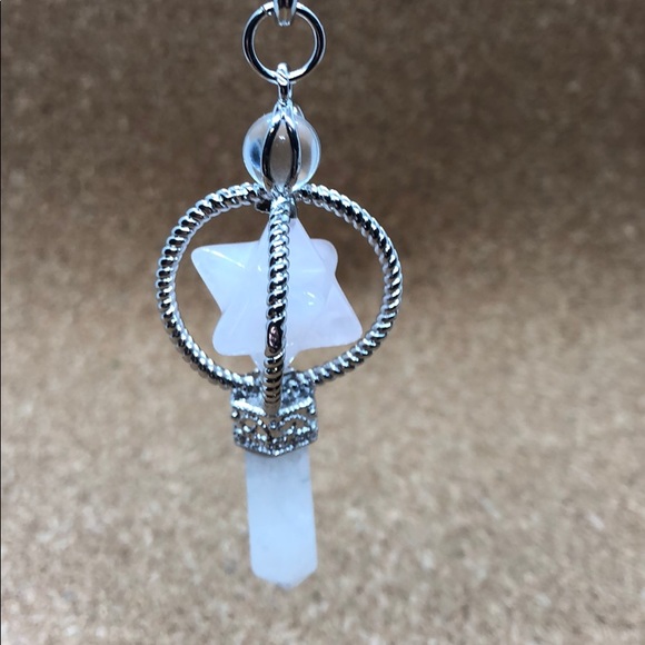 Rose quartz sacred Geometry rotating pendulum - Picture 7 of 11
